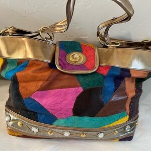 Colorful Patchwork Tote Bag